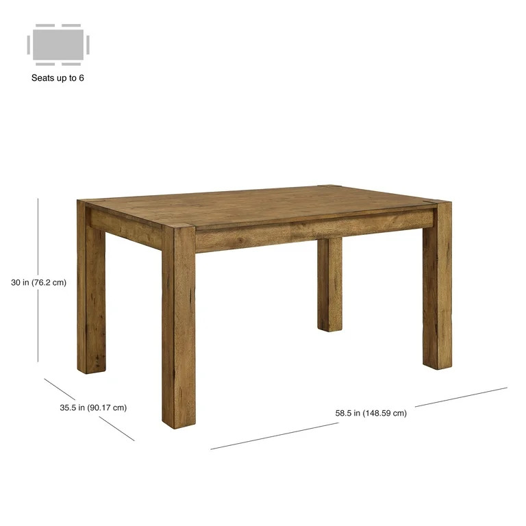 Better Homes & Gardens Bryant Solid Wood Dining Table, Rustic Brown | Walmart (US)