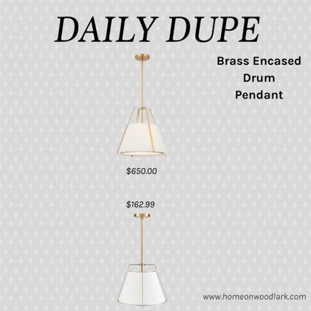 Daily Dupe:  brass encased white drum pendant.  Put two of these over a kitchen island.  

Kitchen pendant.  Gold pendant.  Kitchen lighting.  

#LTKfamily #LTKstyletip #LTKhome