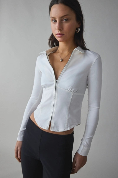 Silence + Noise Hailey Zip-Up Slim Shirt | Urban Outfitters (US and RoW)