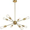 Sputnik Chandelier 8 Lights Modern Gold Ceiling Light Fixture Industrial Electroplated Brass Vint... | Amazon (US)