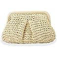 Emprier Straw Clutch Purse for Women Cloud Dumpling Pouch Straw Crossbody Shoulder Handbag Summer... | Amazon (US)
