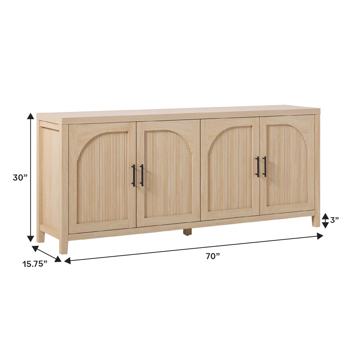 Eilisha Modern Reeded Sideboard with Arched Doors | Wayfair North America