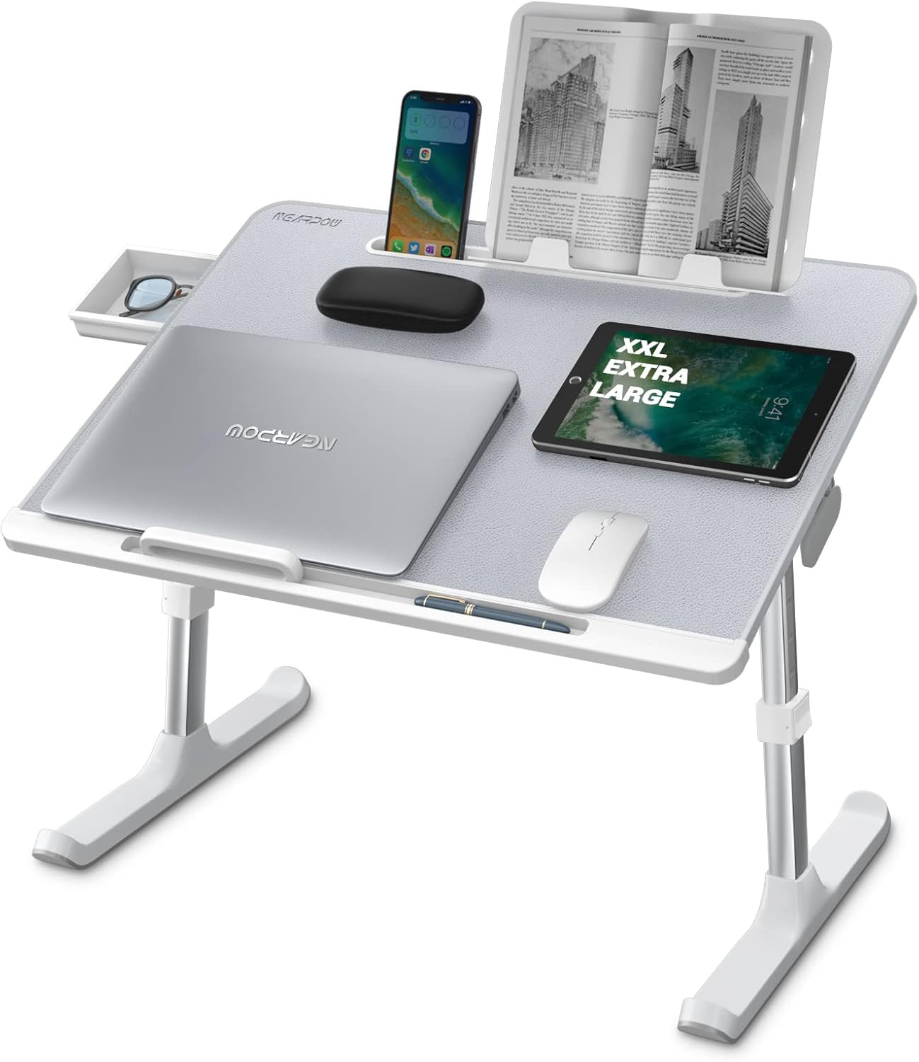 Laptop Desk for Bed, NEARPOW XXL Bed Table Bed Desk for Laptop and Writing, Adjustable Computer T... | Amazon (US)