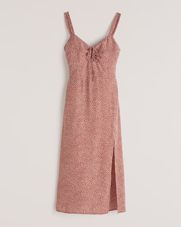 Cinch-Front Midi Dress | Abercrombie & Fitch (US)