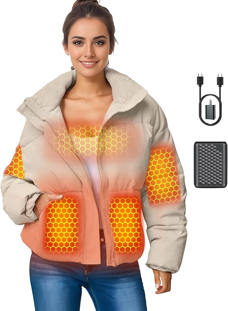 Graphene Women Heated Jacket 12V Fast Charge 18400mAh Large Capacity | Amazon (US)