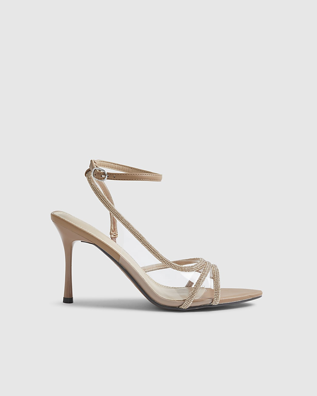 Rose Gold Embellished Heeled Sandals | River Island UK & IE