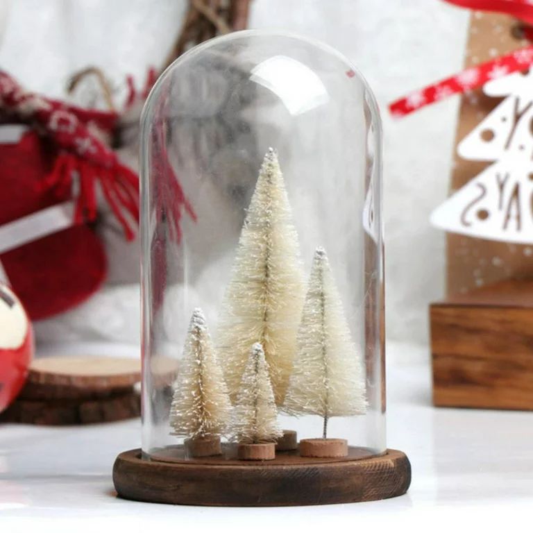 Bullpiano 8 PCS Mini Christmas Trees, Sisal Trees with Wood Base, Bottle Brush Trees Xmas Tableto... | Walmart (US)