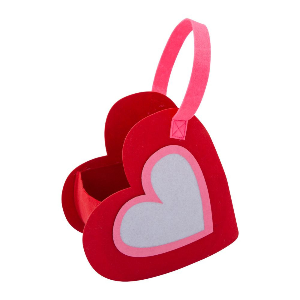 9""x9"" Felt Valentine Heart Basket | Oriental Trading Company