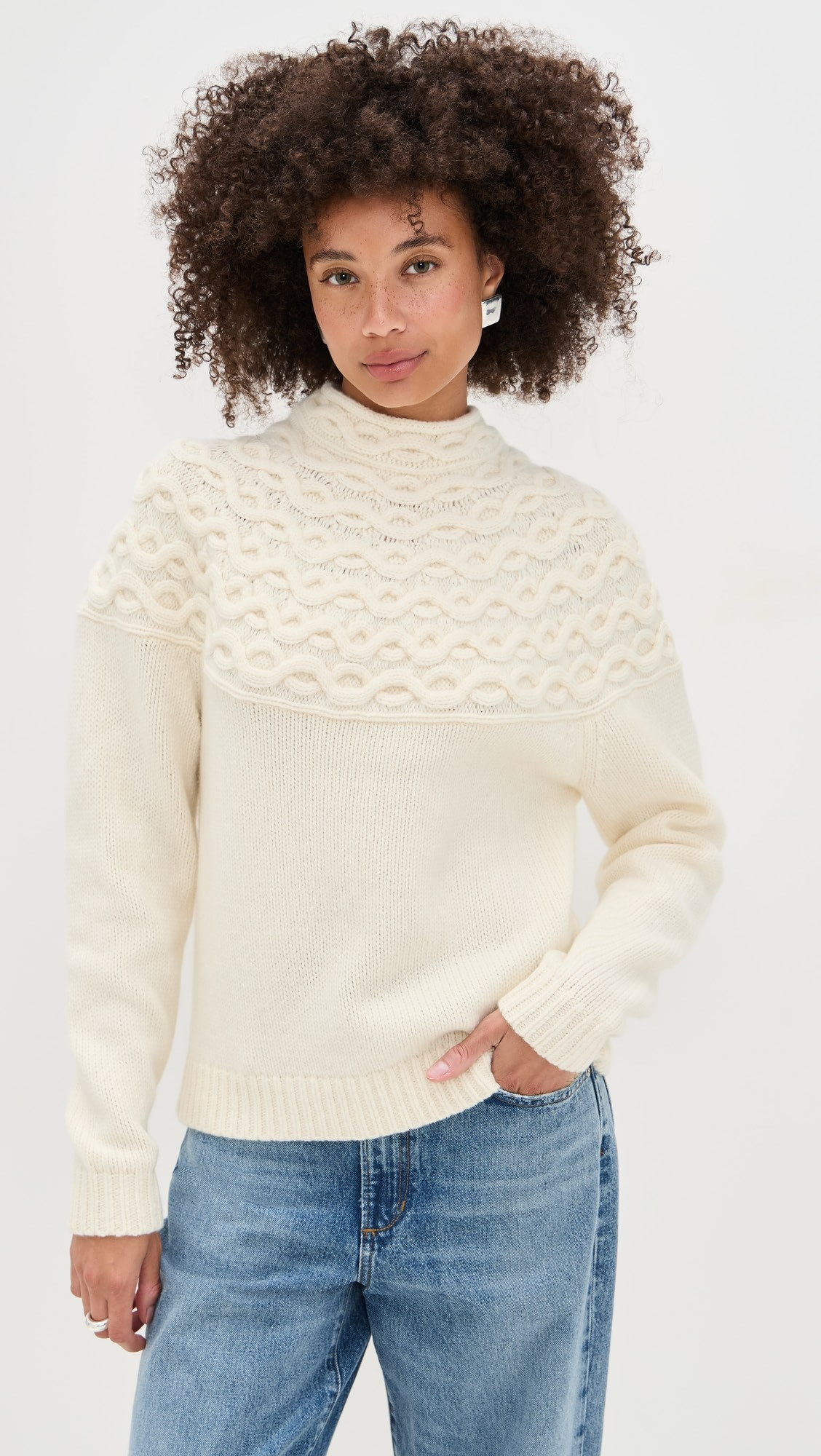 Cable Yoke Sweater | Shopbop