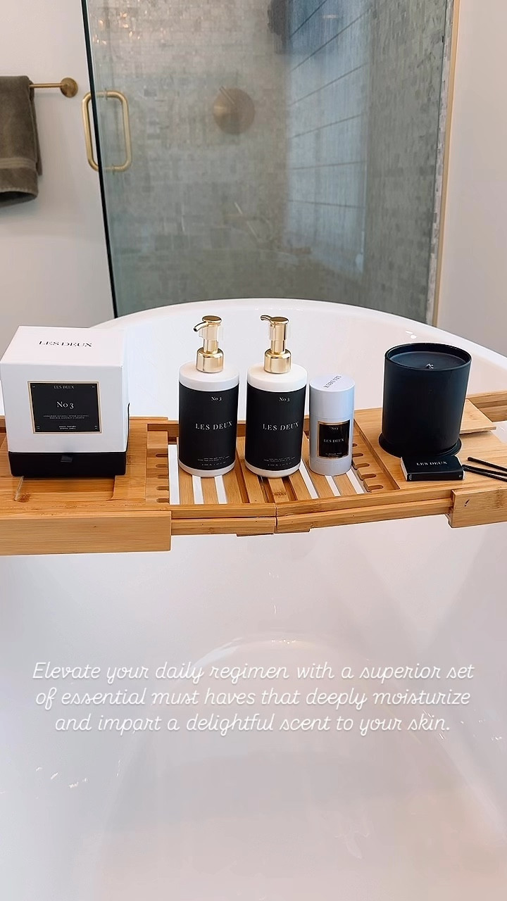 Elevate your daily regimen with a superior set of essential must-haves that deeply moisturize and impart a delightful scent to your skin. @lesdeuxfragrances #LesDeuxFragrances #ad 

Fragrance Notes: Sandalwood, Patchouli, Vetiver, Eucalyptus, Warm Musk, Grapefruit and Geranium.

#giftideas #homefragances #ltkfindsunder50 

#LTKVideo #LTKGiftGuide #LTKBeauty
