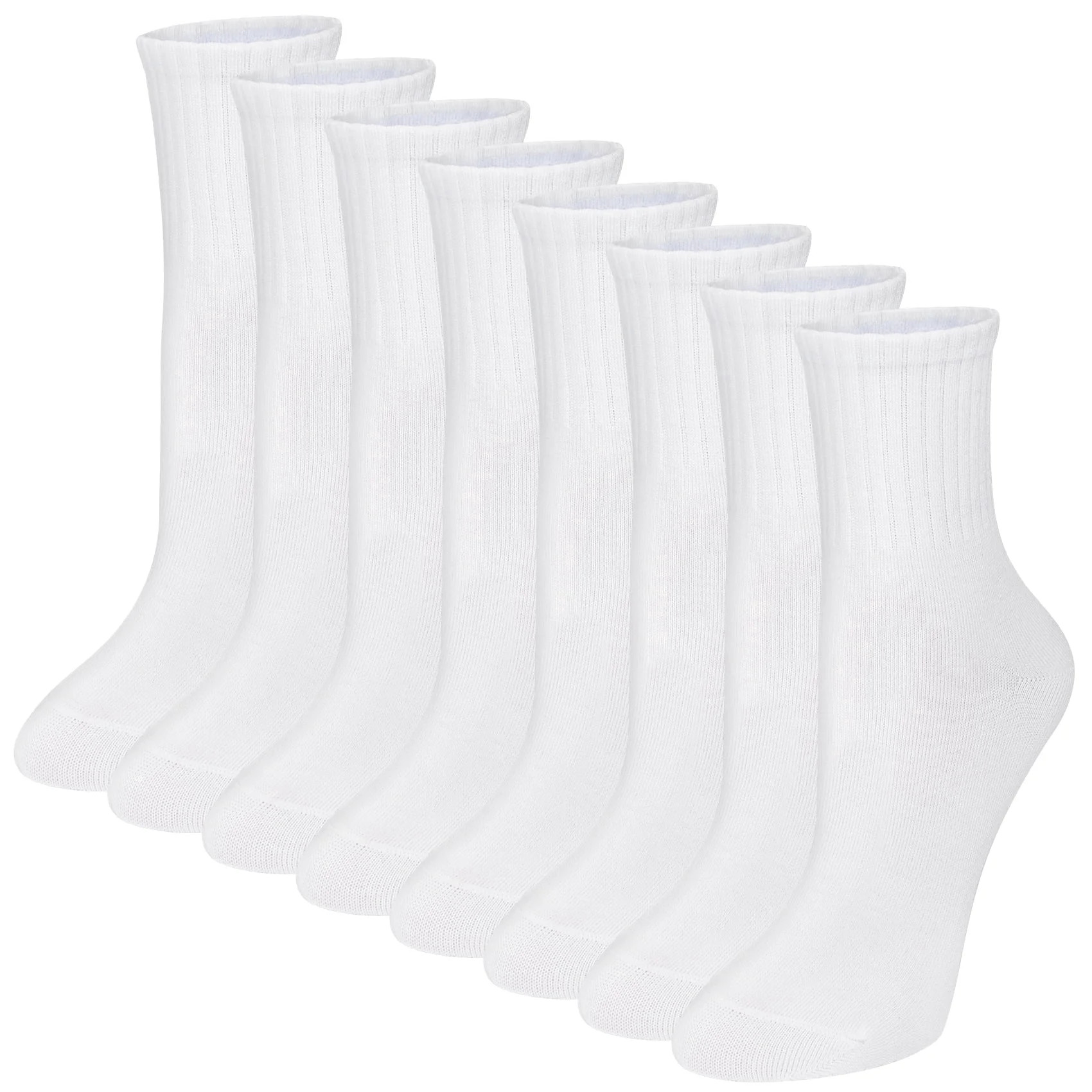 Smilooen 8 Pack Womens Mid Crew Socks Casual Cotton Dress Athletic Socks for Women | Walmart (US)