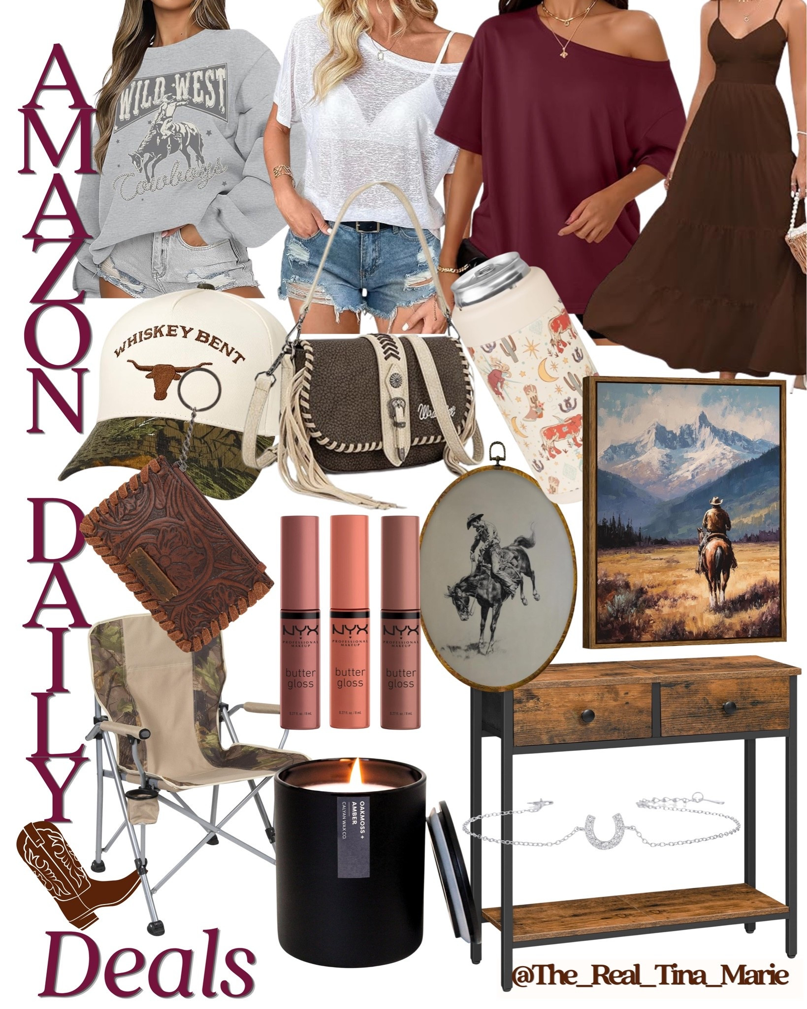 Amazon daily deals but make it western 🤎✨
Cowgirl graphics, comfy basics, and rustic home favorites. That Wrangler bag and the maxi dress… LOVE!🤠☕️

#AmazonFinds #WesternStyle #CowgirlStyle #AmazonFashion #RusticHomeDecor