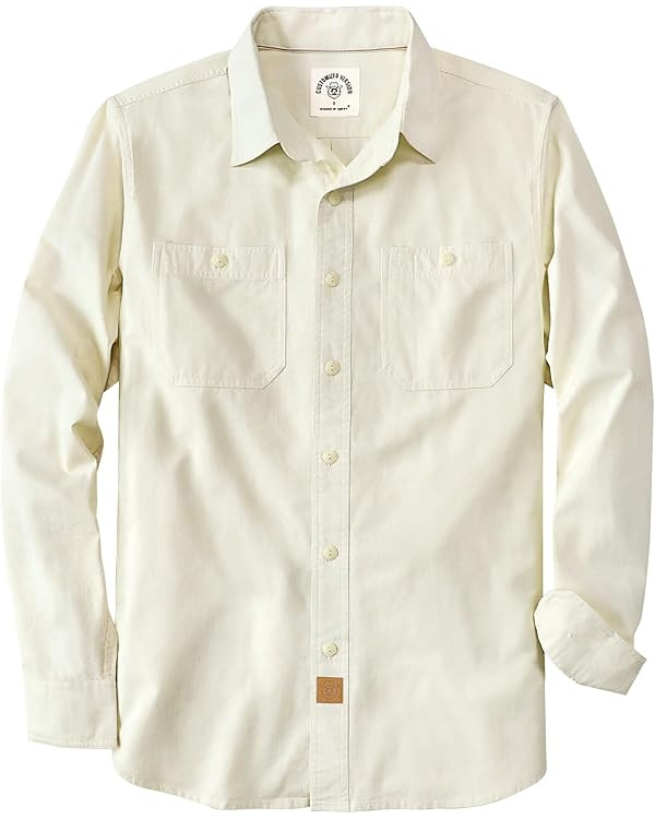 Dubinik® Chambray Shirts for Men Long Sleeve Cotton Work Shirts with Pockets for Men Casual Butt... | Amazon (US)