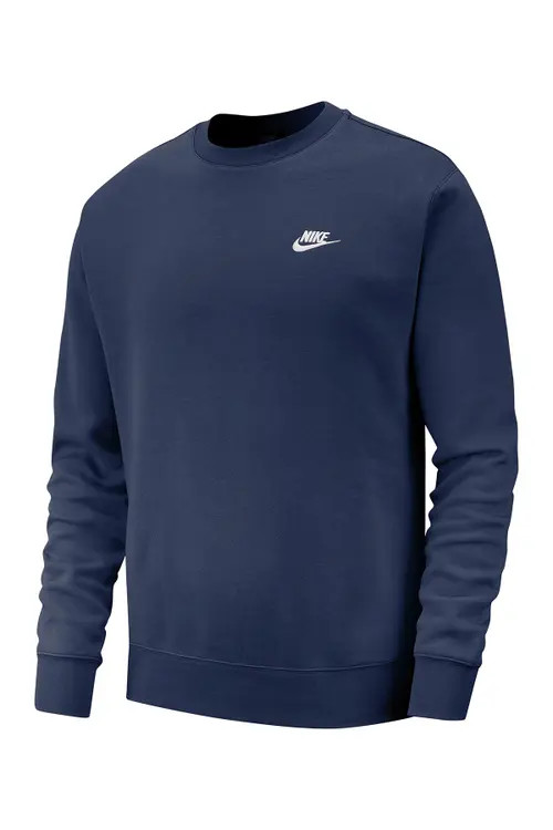 Nike Men's Club Crewneck Sweatshirt in Mnnavy/white at Nordstrom, Size Large | Nordstrom