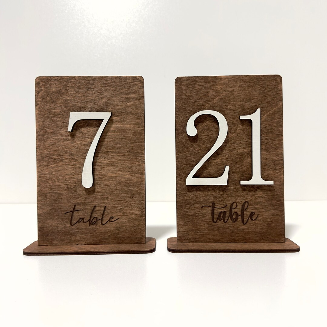 Personalized Wedding Wooden Table Numbers Sign, Unique Rustic Boho Table Decor, Simple Ideas for ... | Etsy (US)