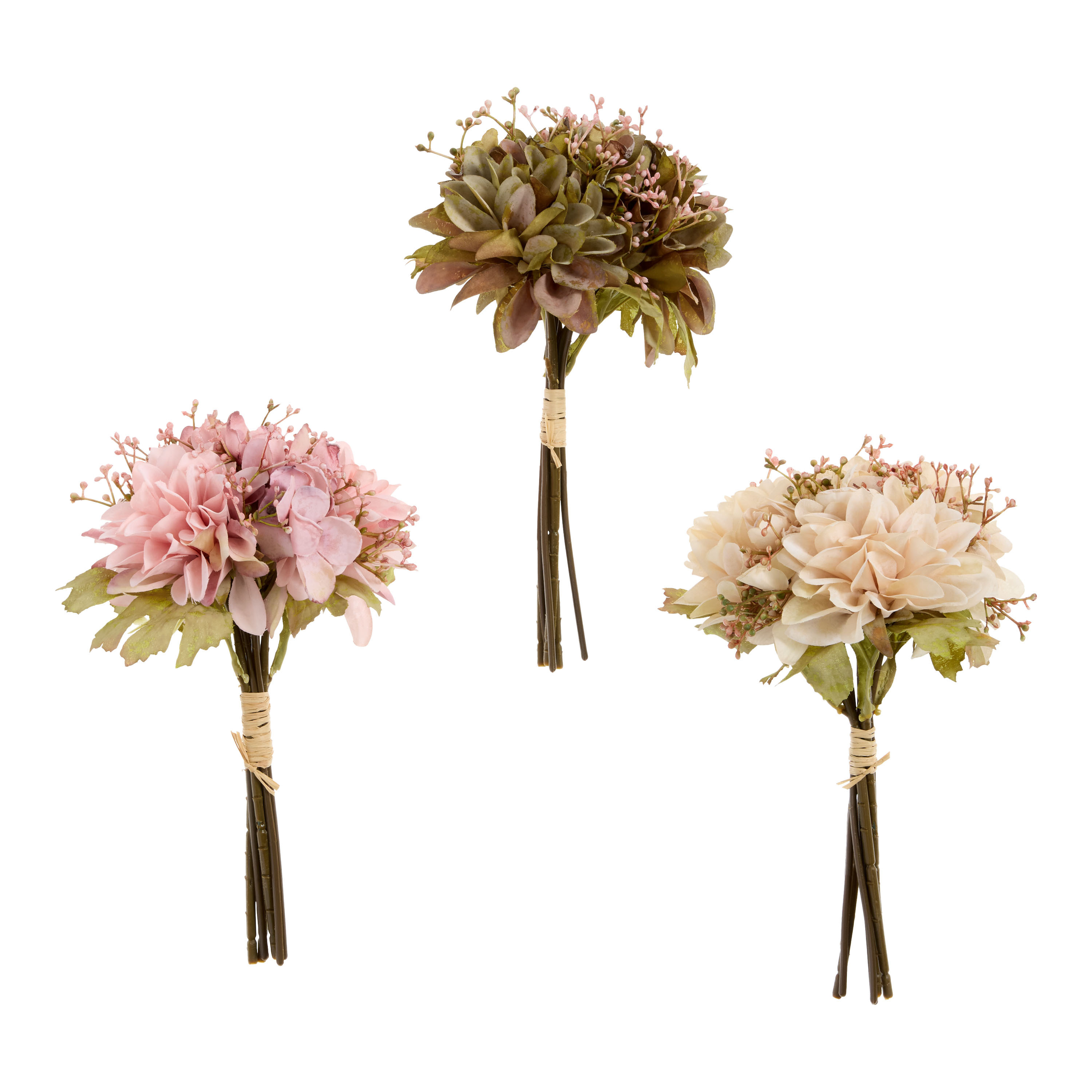 Faux Seeded Dahlia Bunches Set of 3 | World Market