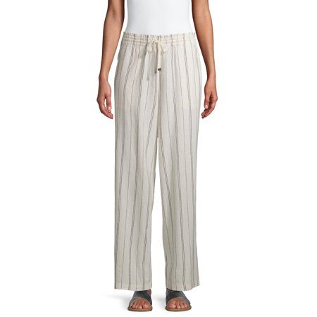 Time and Tru Women's Linen-Blend Pants | Walmart (US)