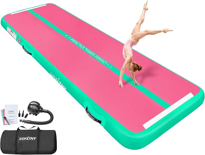 VOFiTNY Inflatable Gymnastics Air Mat Tumble Track with Pump for Training | Amazon (US)