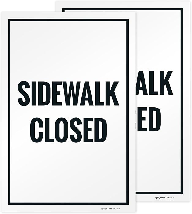 Sidewalk Closed Sidewalk Sign Kit, (SI-74217) | Amazon (US)