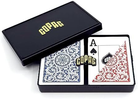 Copag 1546 Design 100% Plastic Playing Cards, Poker Size (Standard) Red/Blue (Jumbo Index, 1 Set) | Amazon (US)