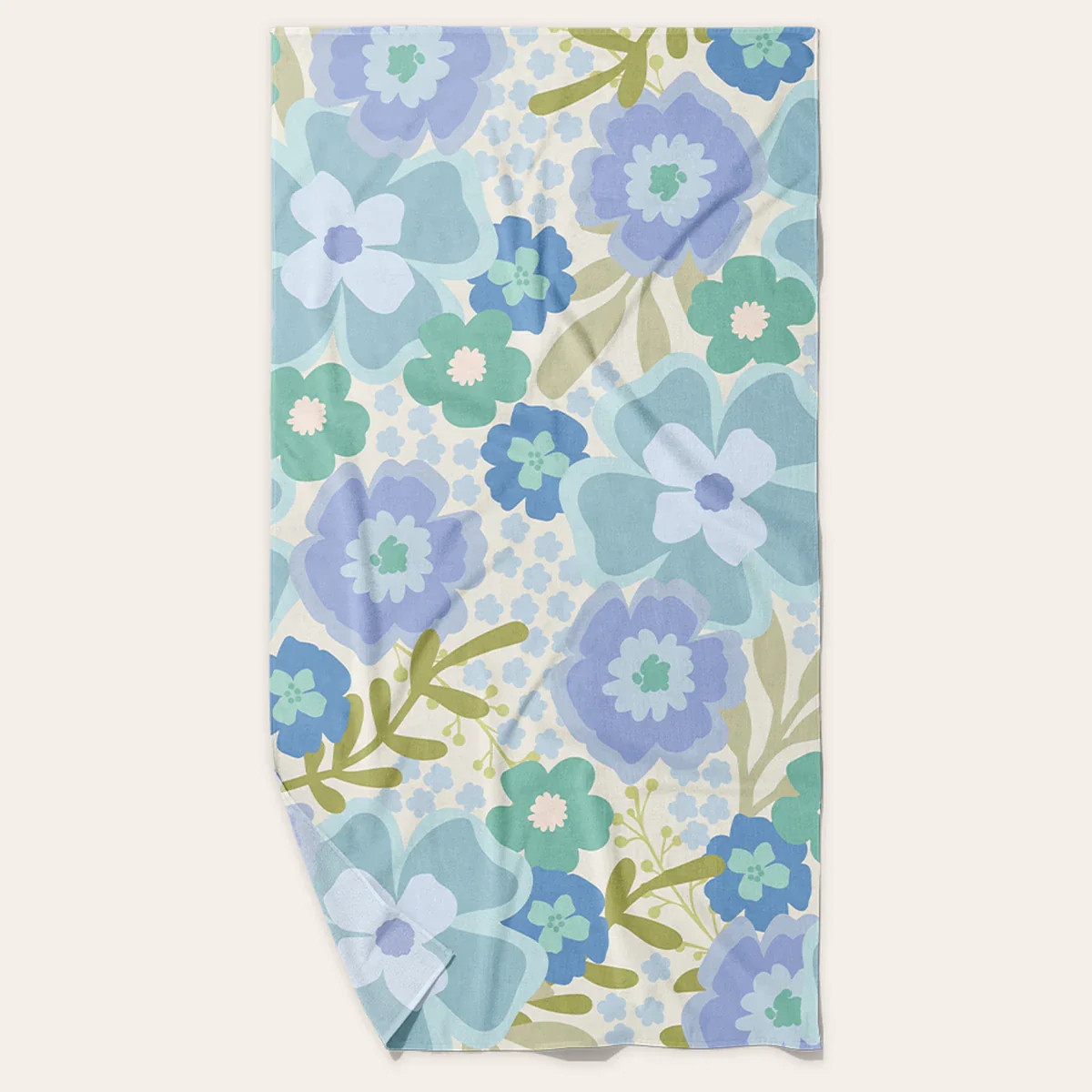 The Darling Effect - Beyond Blooms Blue Green XL Quick-Dry Beach Towel | Persnickety