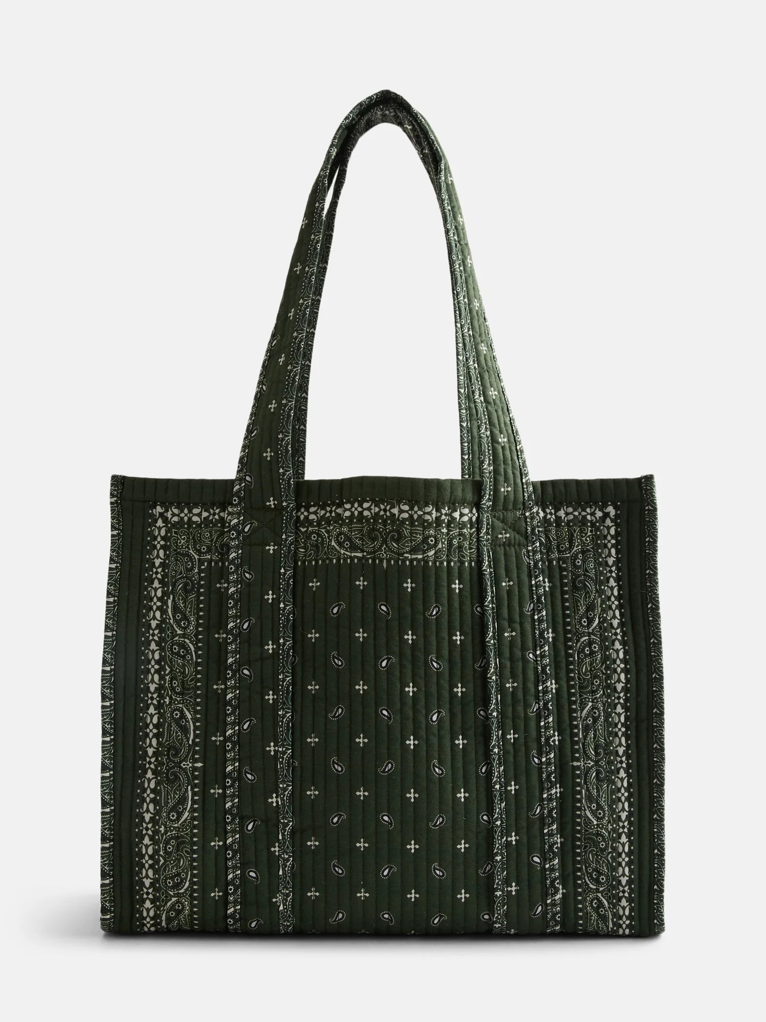 No Boundaries Quilted Tote Bag, Women's, Olive Bandana - Walmart.com | Walmart (US)