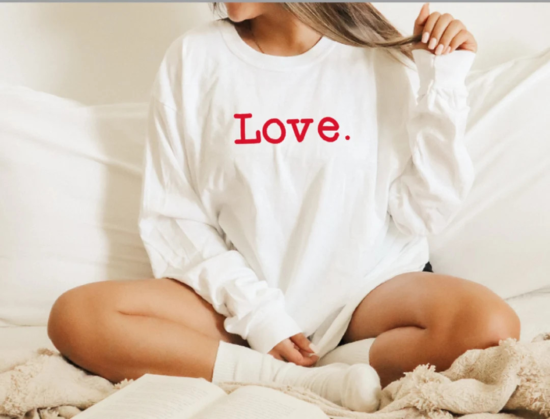 Womens Valentines Day Shirt,Cute Valentines Day Shirt,Cute Valentines Shirt,Women Valentines Long... | Etsy (US)