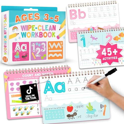 Hadley Designs Preschool Learning Activities - Dry Erase Letter Tracing for Kids Ages 3-5, Preschool Workbooks Age 3-4, Dry Erase Writing Practice for Kids Age 3-5, ABC Tracing Books for Kids Ages 3-5 | Amazon (US)