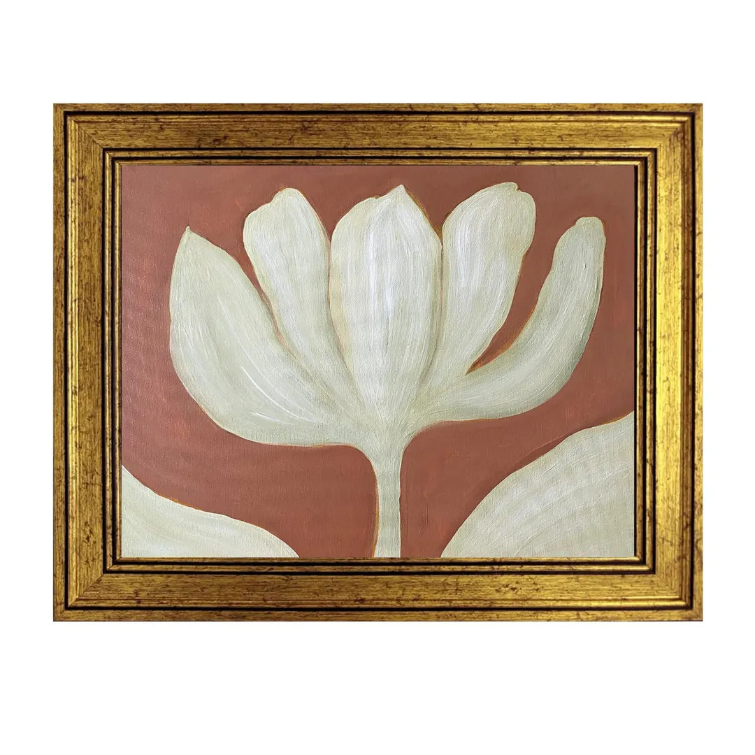 Original Framed Acrylic Botanical Painting, Organic Boho Art Tulip Floral Wall Art,  by Tatiana D... | Etsy (Global)