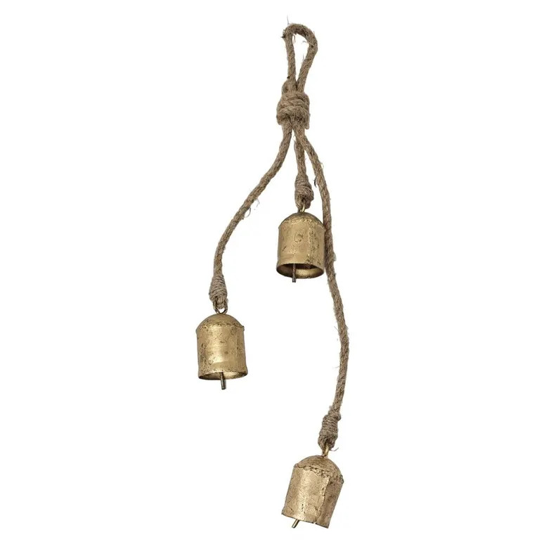 Rustic Christmas Gold Bells Door Hanger Jute and Metal - Etsy | Etsy (US)