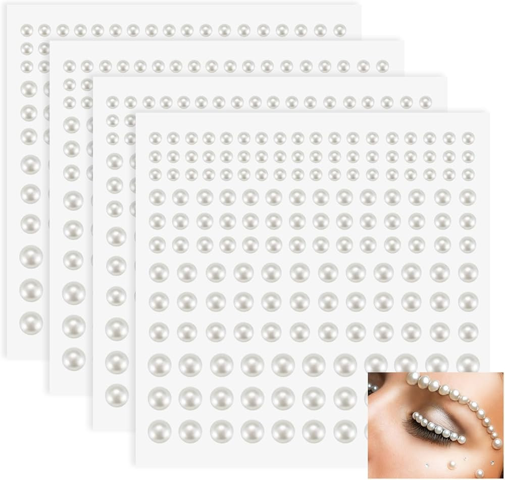 BlingKingdom 660pcs Self Adhesive Pearl Stickers Flat Back Pearls for Craft Hair Face Makeup Nail... | Amazon (US)