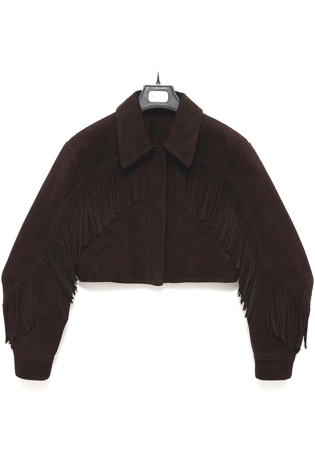 Dark Brown Suede Fringe Cropped Jacket: 70s Western Cowgirl Boho Coat - Etsy | Etsy (US)