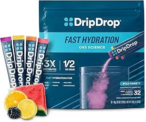 DripDrop Hydration - Bold Variety Pack - Electrolyte Drink Mix Single Serve Hydration Powder Pack... | Amazon (US)