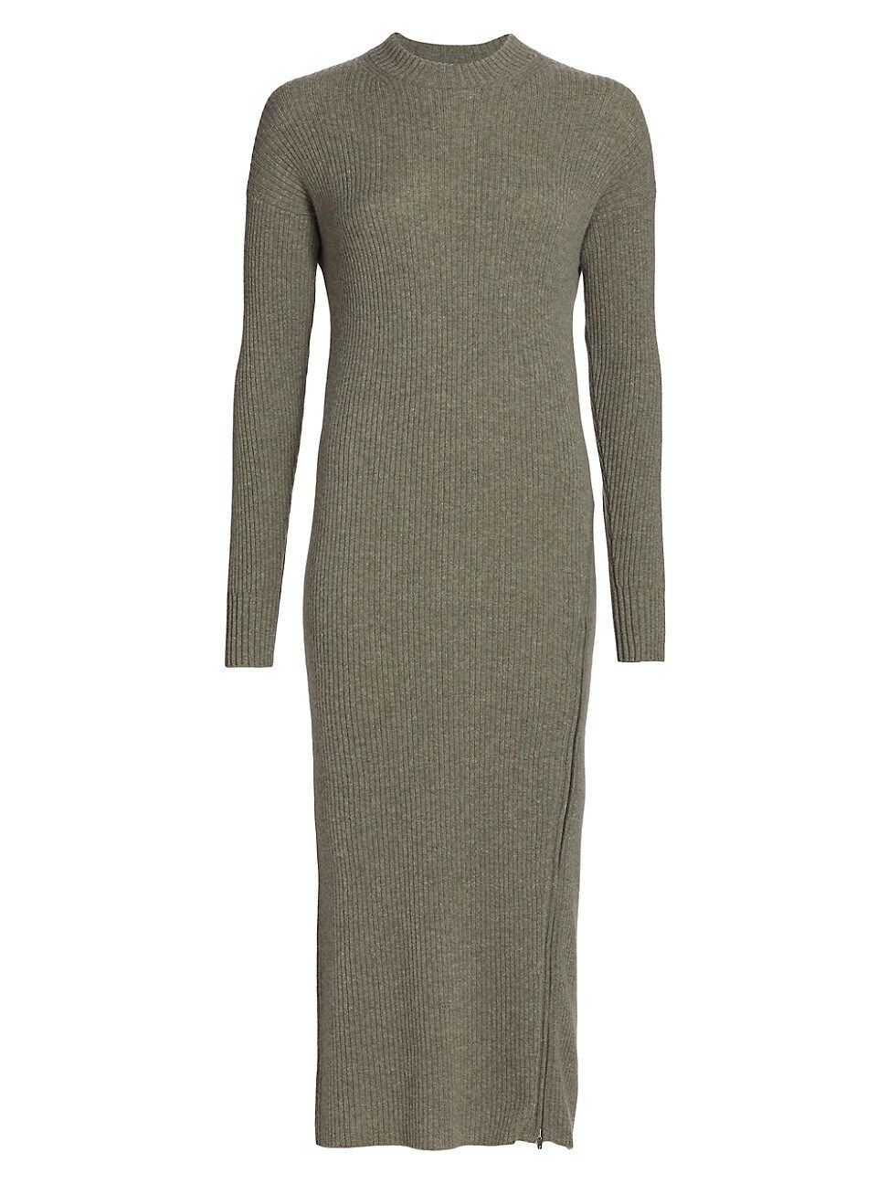 Ribbed Wool-Cashmere Zip Midi-Dress | Saks Fifth Avenue
