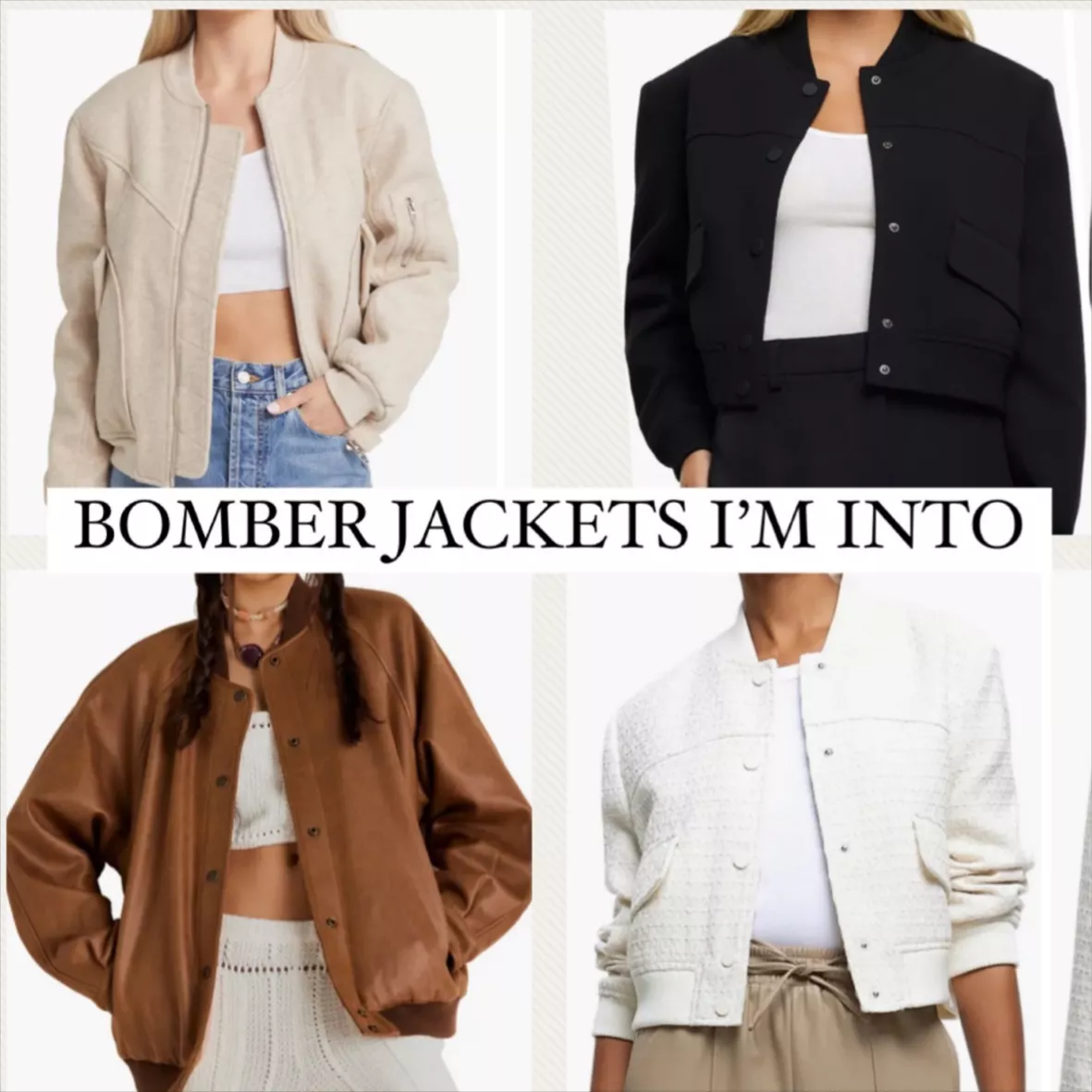 Short Bomber Jacket - Cream - … curated on LTK