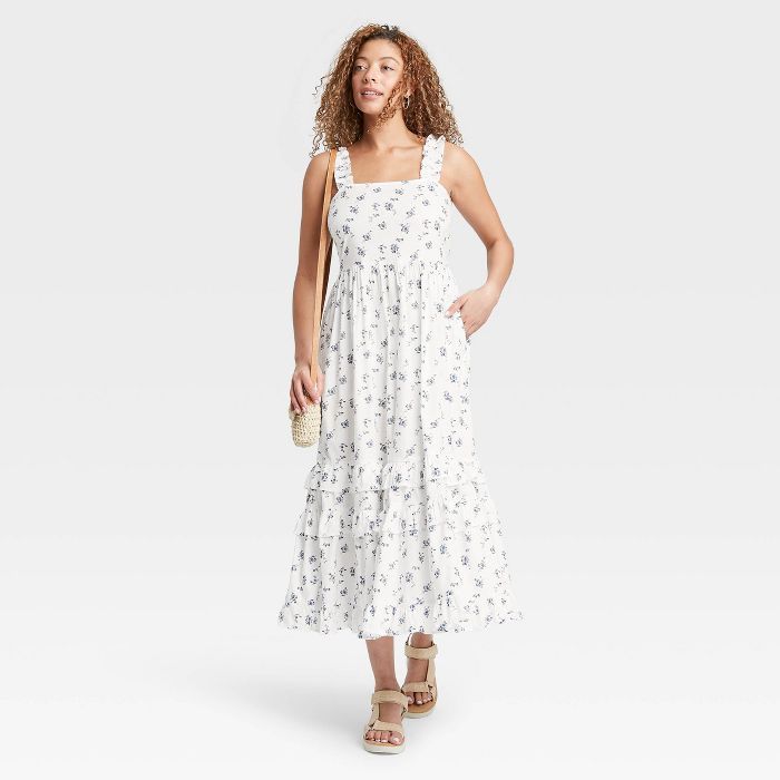 Women's Floral Print Smocked Tiered Tank Dress - Universal Thread™ | Target