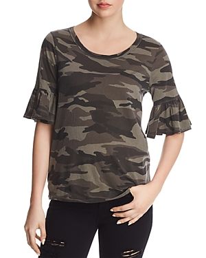 Splendid Ruffle-Sleeve Camo Tee | Bloomingdale's (US)