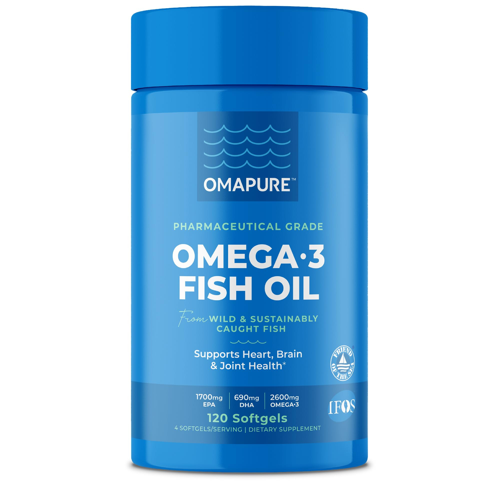 Amazon.com: OMAPURE Fish Oil Supplements with Omega 3 Fatty Acids (1 Bottle, 120 Softgels) - High... | Amazon (US)