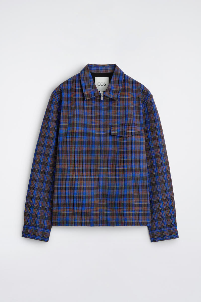 Cotton Zipped Overshirt in Blue | COS (US)