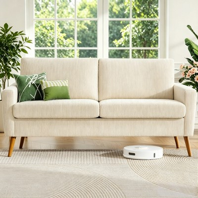 Dyonery 68" Loveseat Sofa, Love Seat Couches for Living Room Bedroom , Comfy Sofa with Spring Cushion, Solid Wood, Tool-Free Assembly, Corduroy Beige | Target