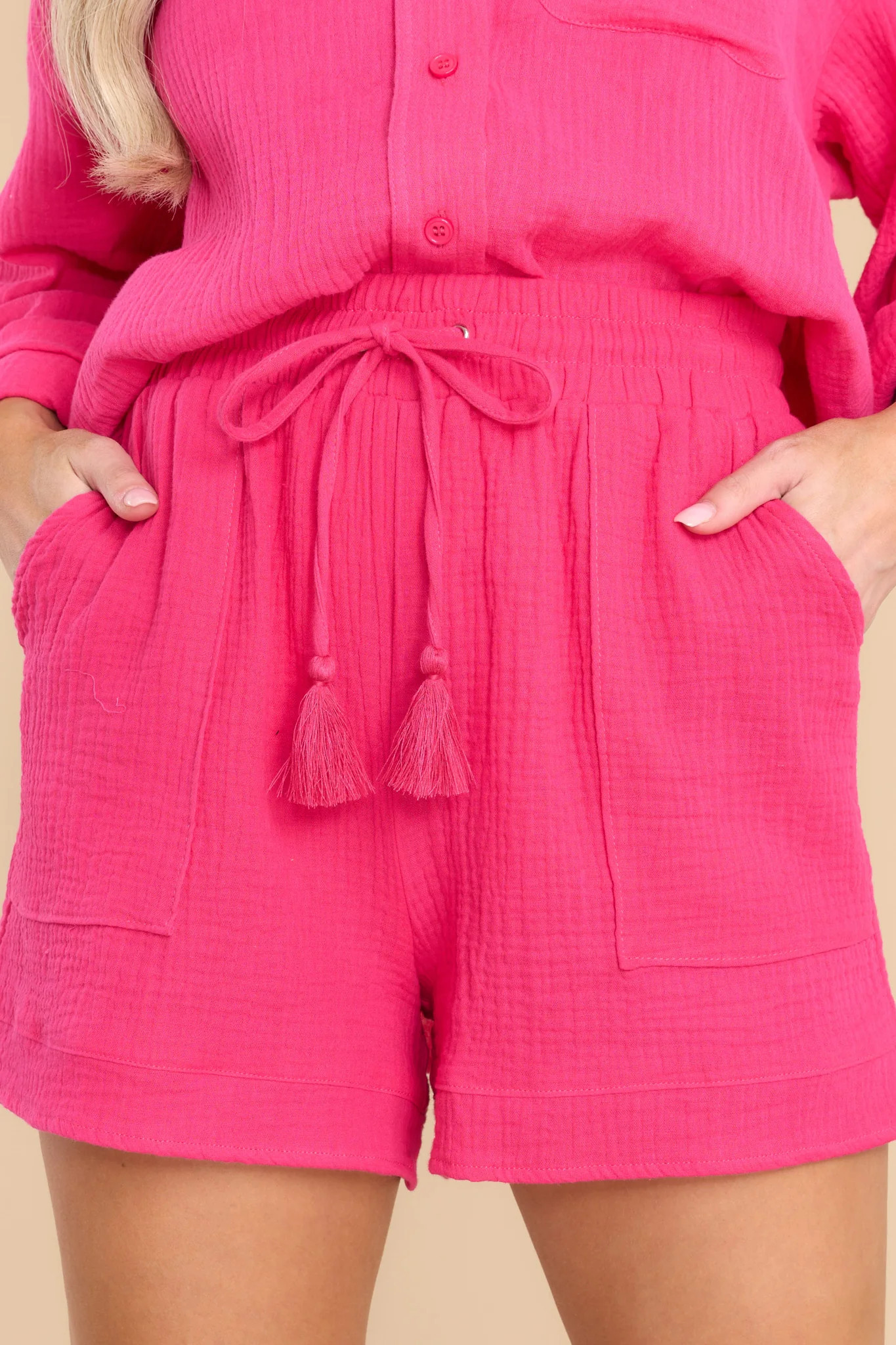 Start Again Fuchsia Shorts | Red Dress 