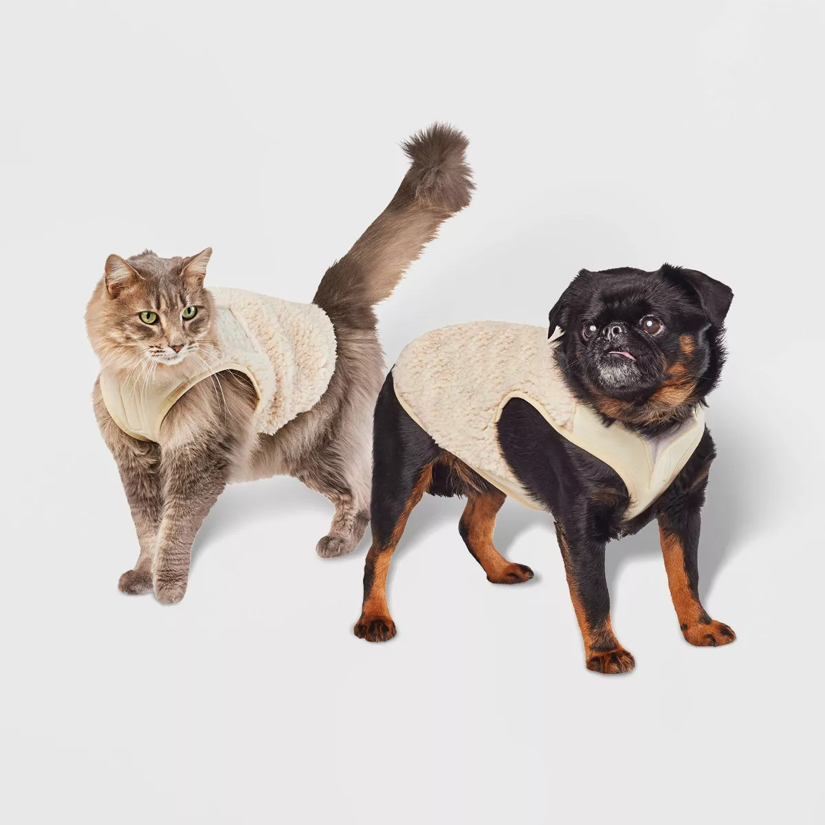 Faux Shearling Dog Vest - Cream - XL - Boots & Barkley™ | Target