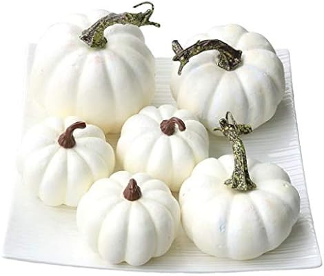 Gresorth 6 PCS Fake White Pumpkins Fall Autumn Halloween Christmas Decoration | Amazon (CA)