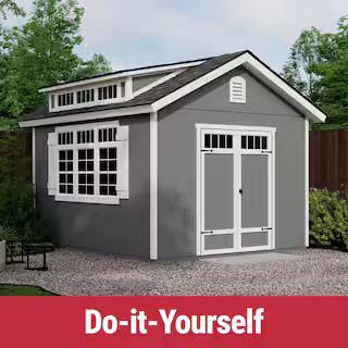 Do-it Yourself Windemere 10 ft. x 12 ft. Deluxe Multi-purpose Wood Shed with Smartside and operab... | The Home Depot