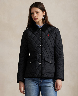 Polo Ralph Lauren Women's Corduroy-Trim Quilted Barn Jacket - Macy's | Macy's