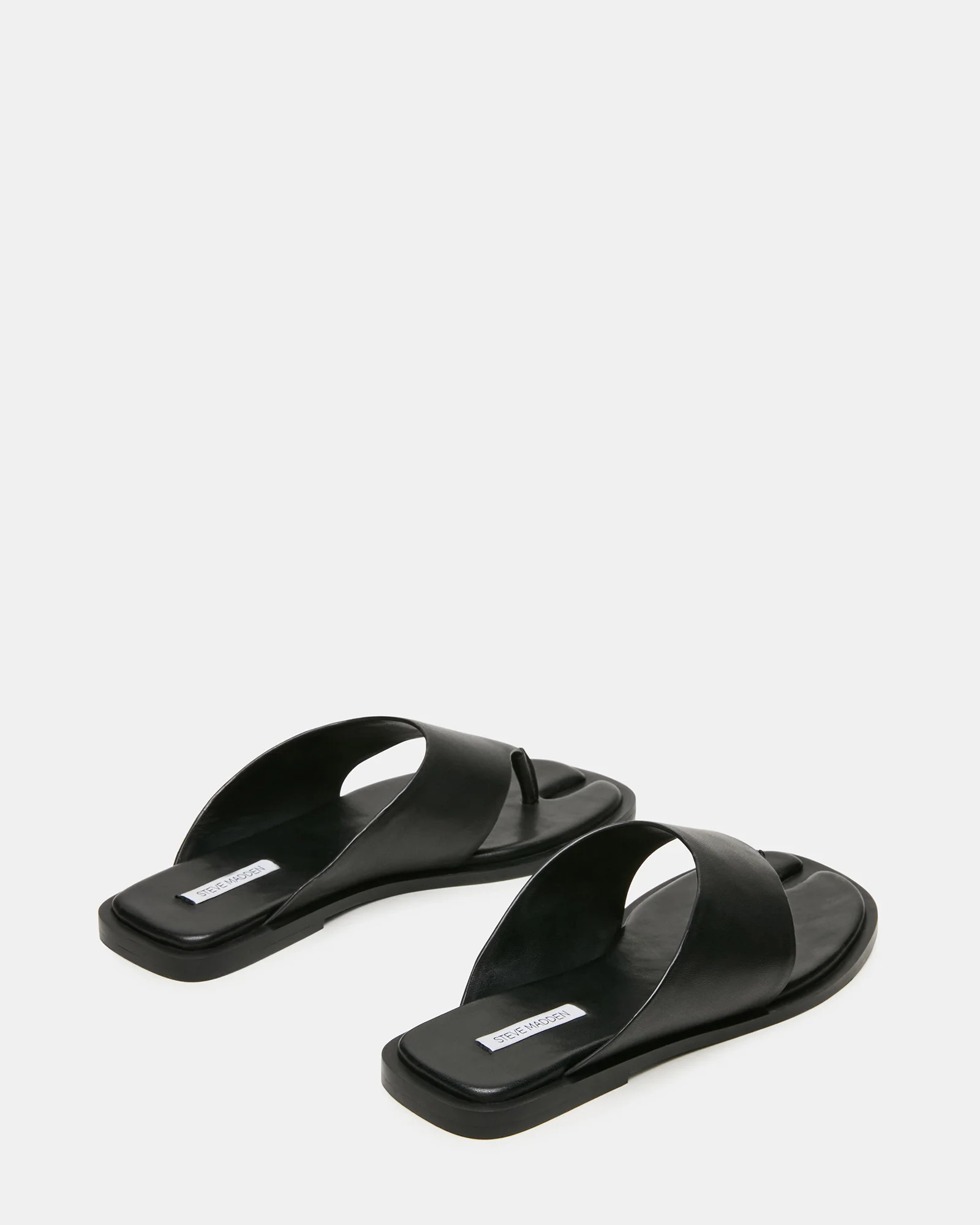 ILLIA Black Leather Tabi-Inspired Thong Women's Sandal | Steve Madden (US)