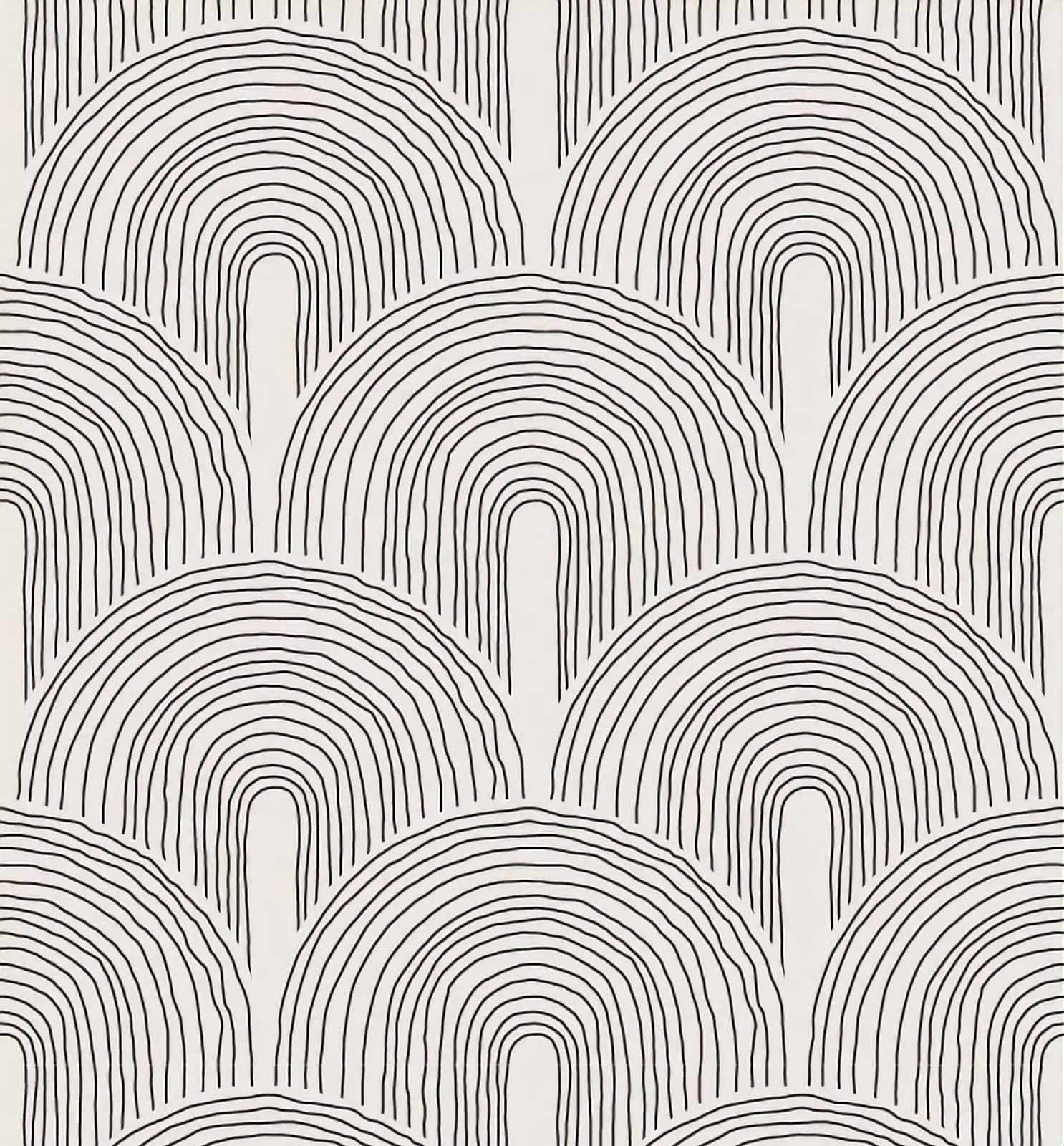 Geometric Arch Peel and Stick Wallpaper Black Grey Rainbow Removable Self Adhesive Wallpaper for ... | Amazon (US)