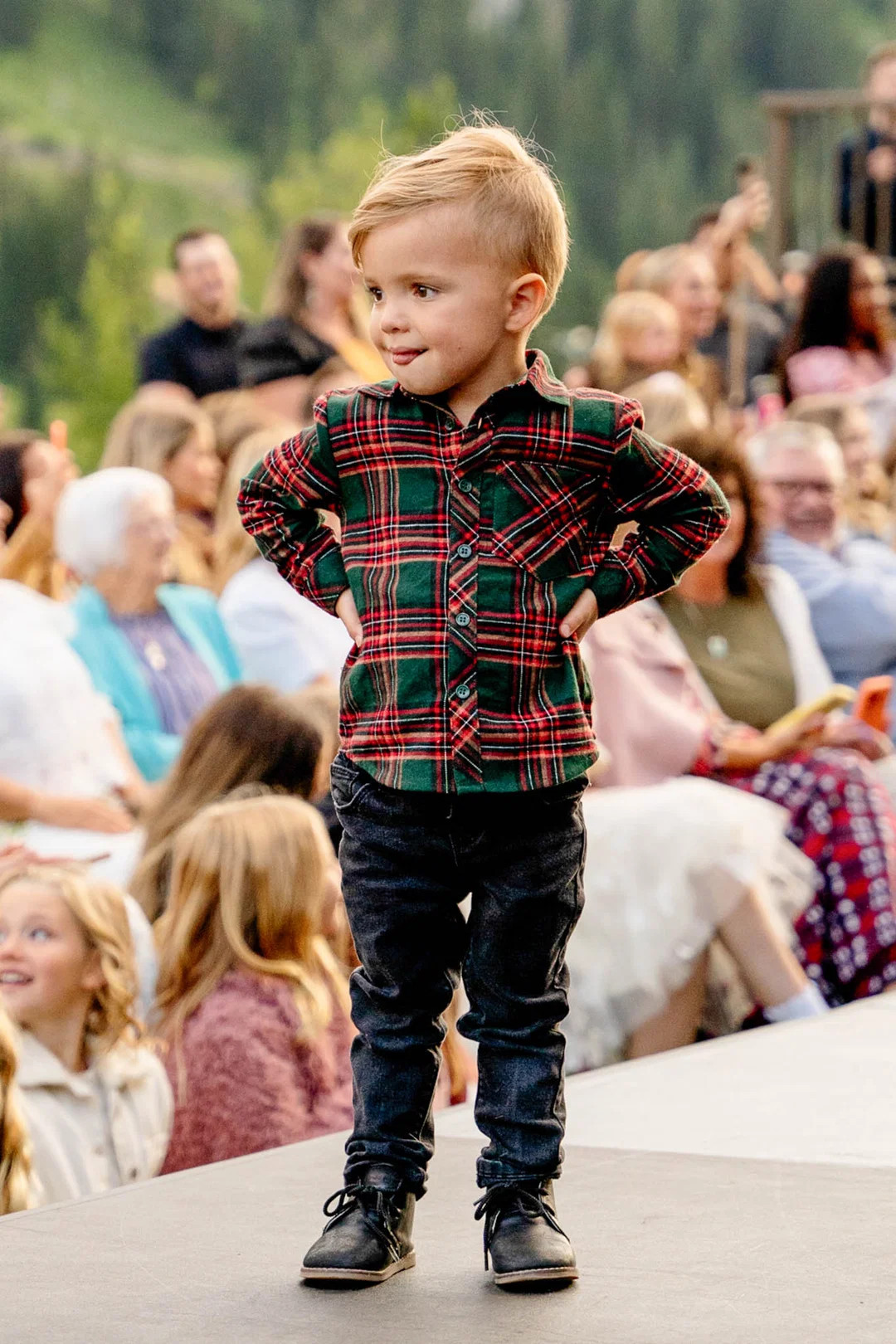 Margo Boys Shirt in Green Plaid | Ivy City Co