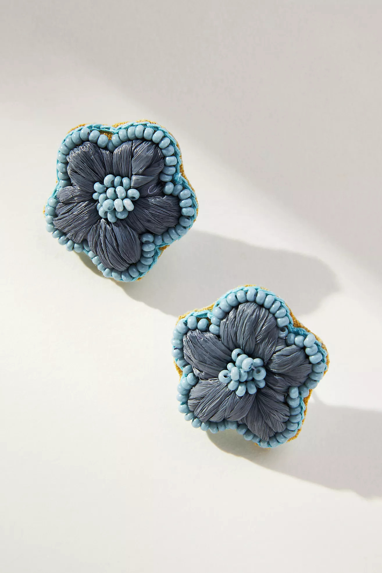 Raffia Flower Post Earrings | Anthropologie (US)