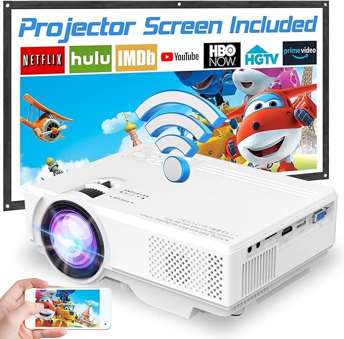 Projector with WiFi, 2021 Upgrade 7500L [100" Projector Screen Included] Portable Mini Projector,... | Amazon (CA)